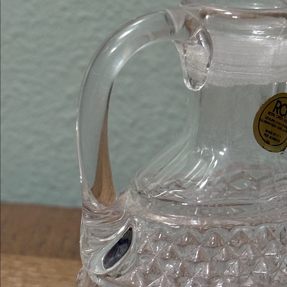 Set of 2 Vintage Italy Royal Crystal Rock 24% Lead Crystal Glass Cruet Set - Picture 10 of 11